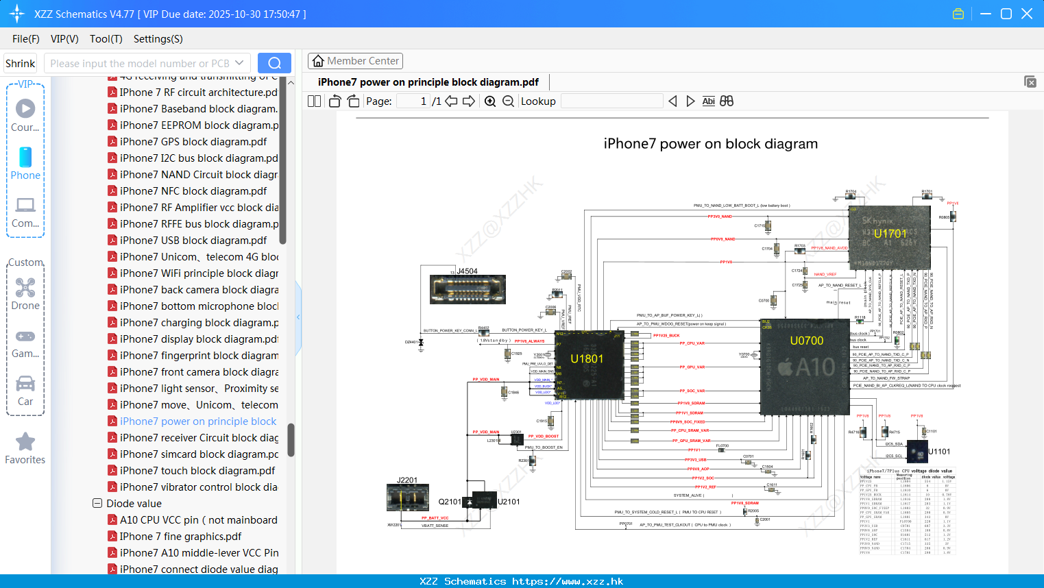 IPhone7 Power On Principle Block Diagram